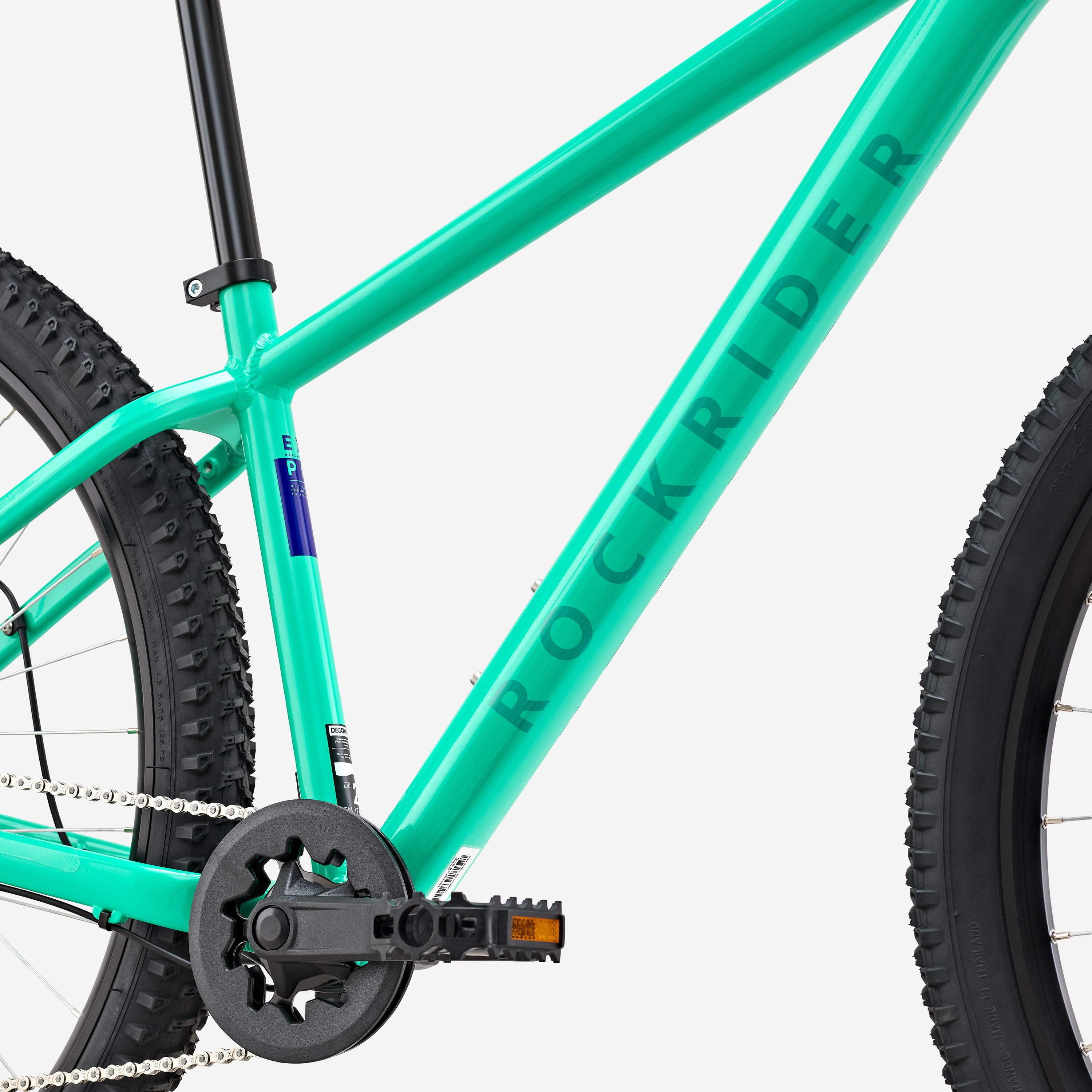 ROCKRIDER - 29" Mountain Bike Expl 100 – Green, Front Suspension, Aluminum Frame