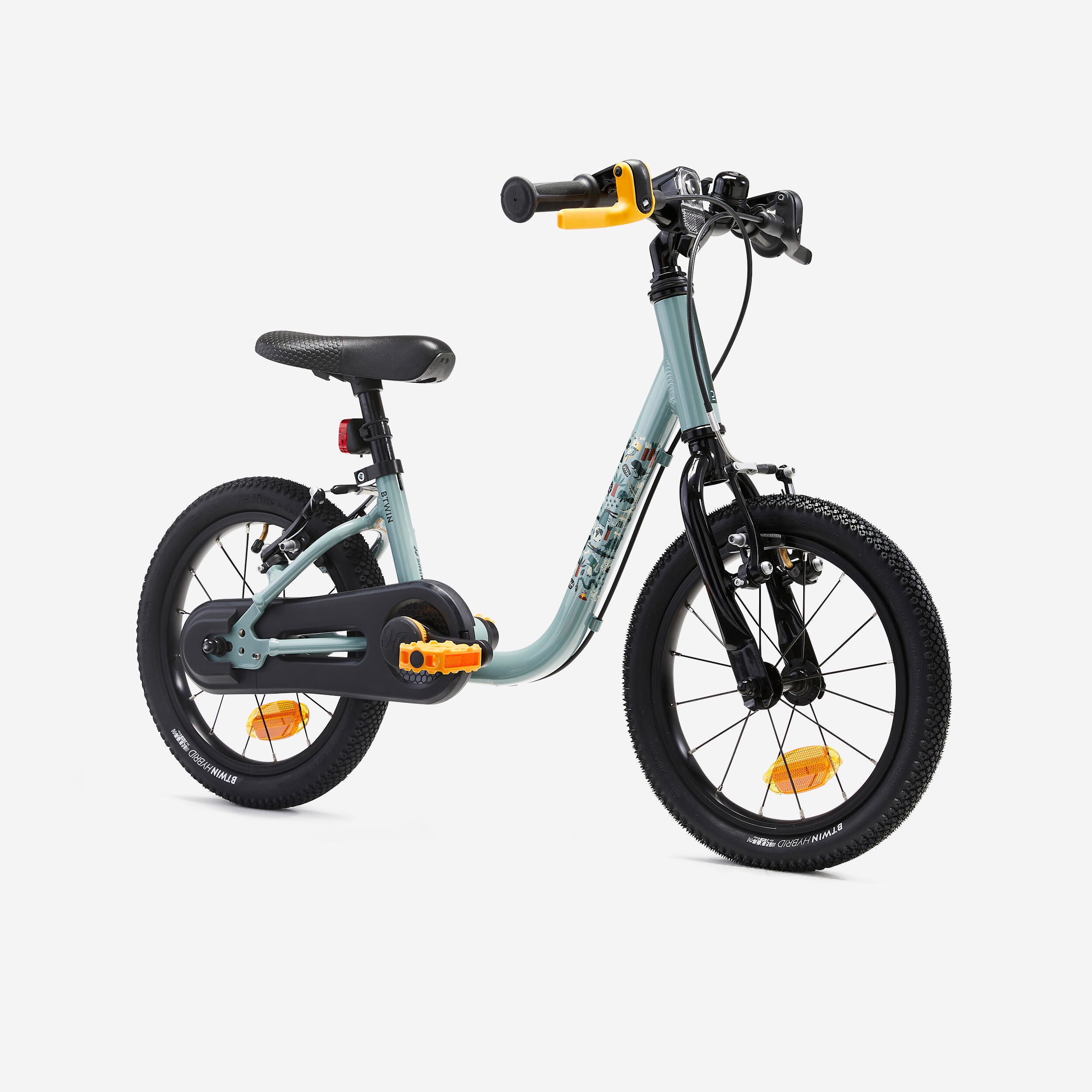 BTWIN  - 14" Kids Bike (Ages 3–5) 2-in-1 Discover 900 – Green