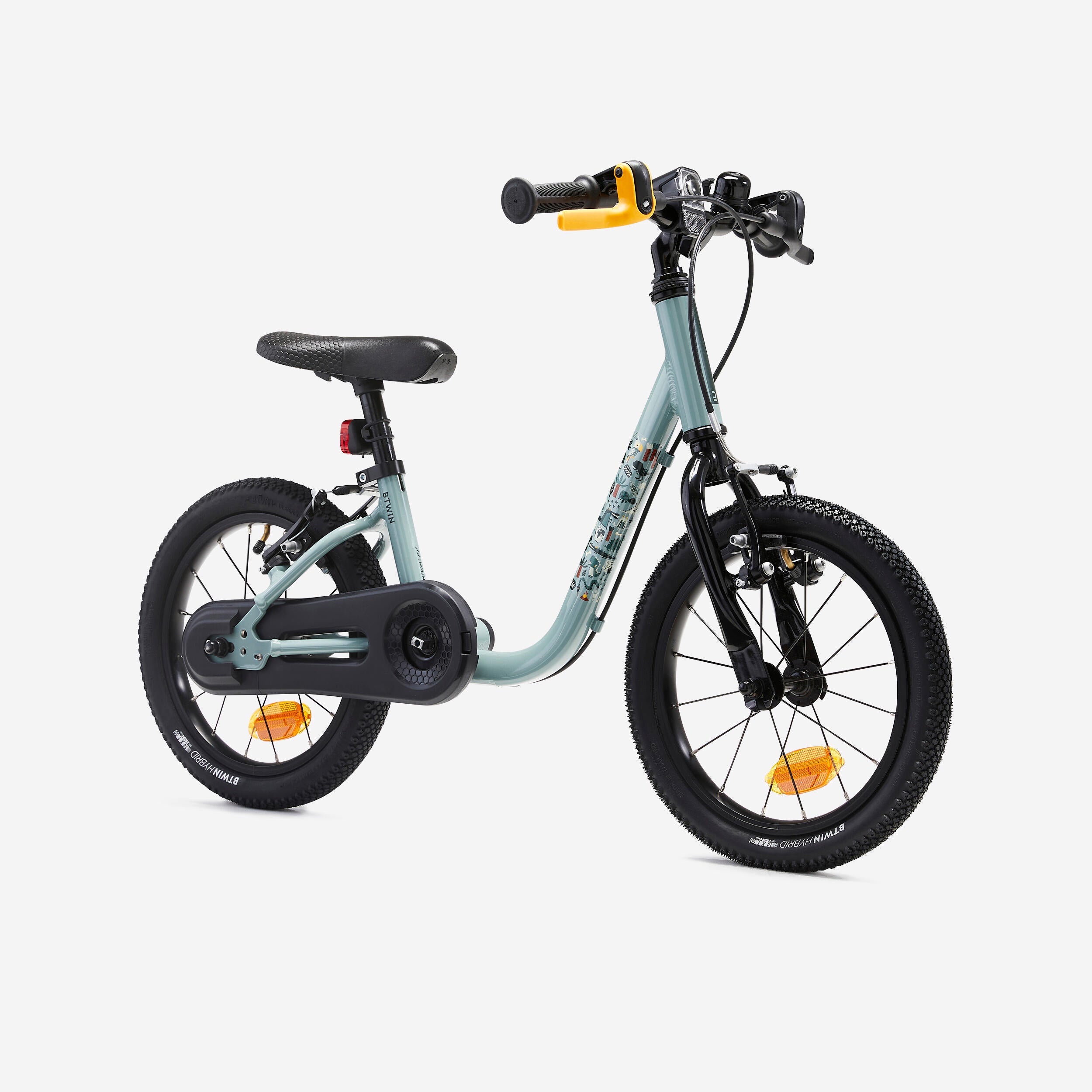 BTWIN  - 14" Kids Bike (Ages 3–5) 2-in-1 Discover 900 – Green